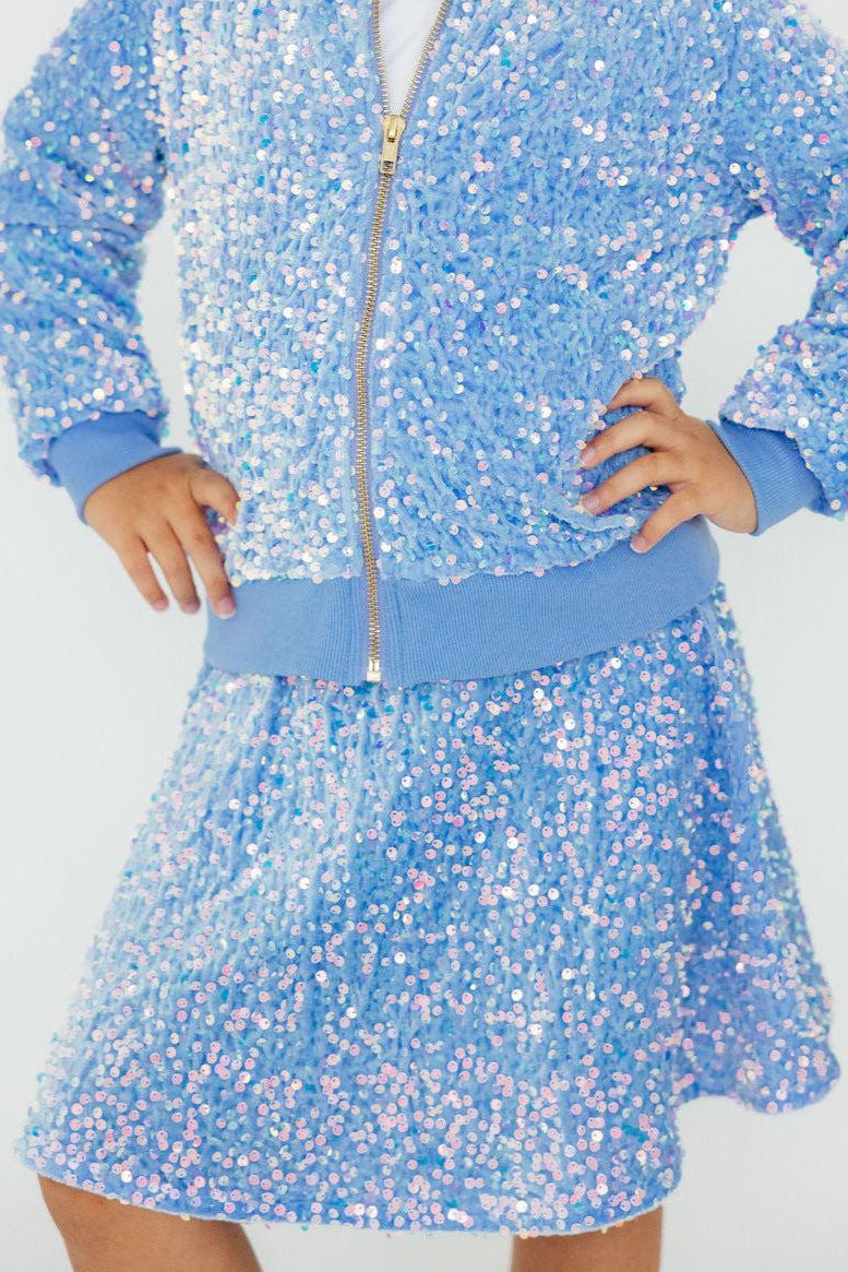 Light Blue Velvet Sequin Jacket - Image 2