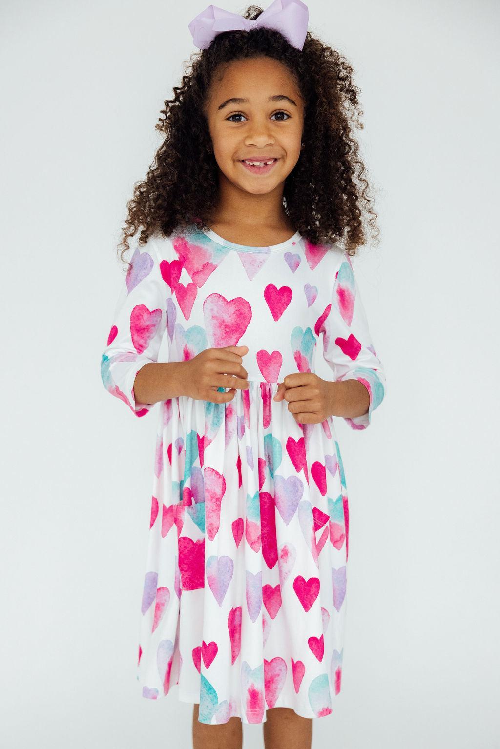 Light Hearted 3/4 Sleeve Pocket Twirl Dress - Image 5