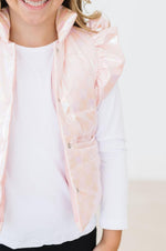 SALE Light Pink Checker Puffer Vest - Image 2