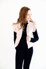 SALE Light Pink Checker Puffer Vest - Image 4
