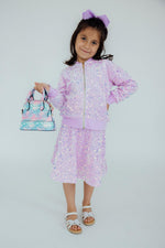 Lilac Velvet Sequin Twirl Skort - Image 2