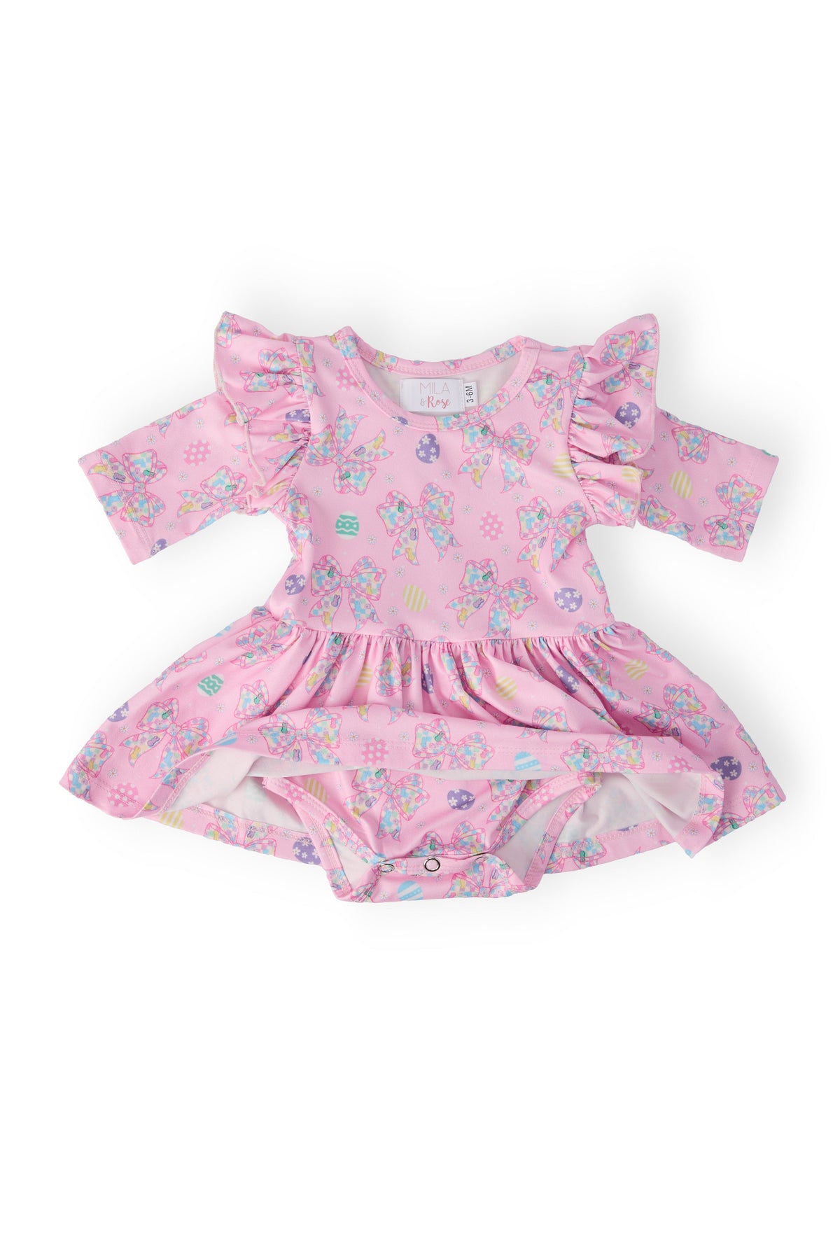 Little Bow Peeps 3/4 Sleeve Twirl Flutter Bodysuit - Image 2