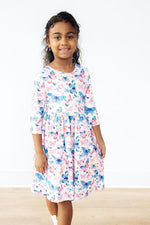 Little Flutters 3/4 Sleeve Pocket Twirl Dress - Image 2
