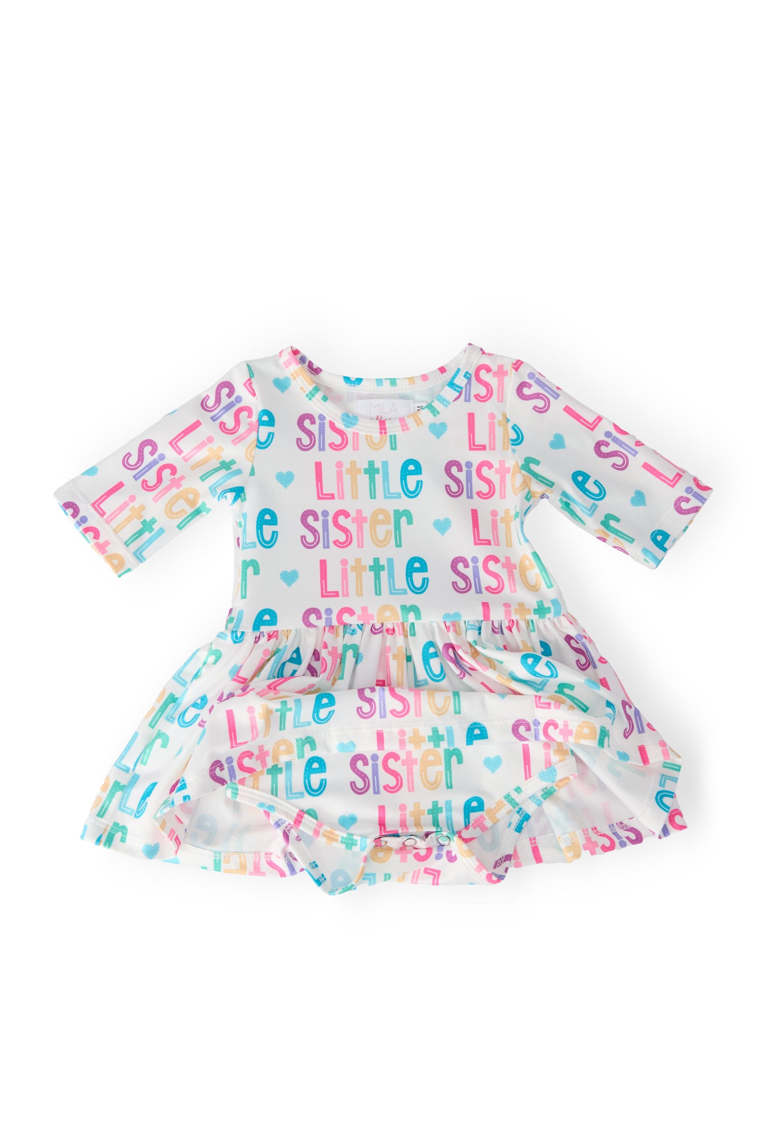 Little Sister 3/4 Sleeve Twirl Bodysuit - Image 2