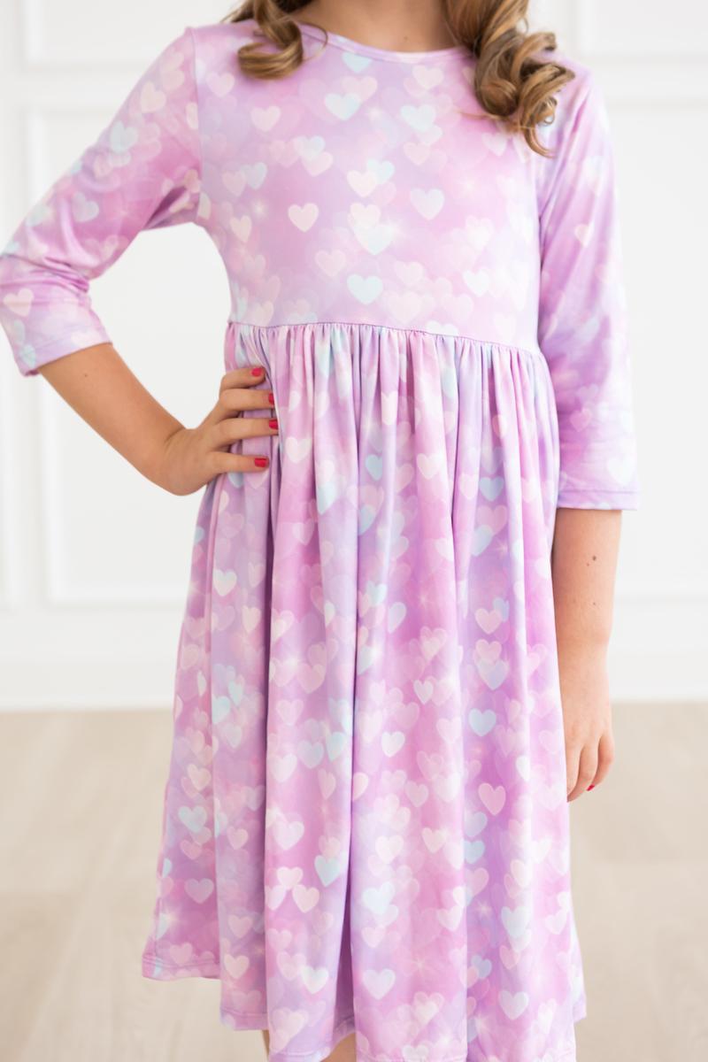 Love Story 3/4 Sleeve Pocket Twirl Dress - Image 2