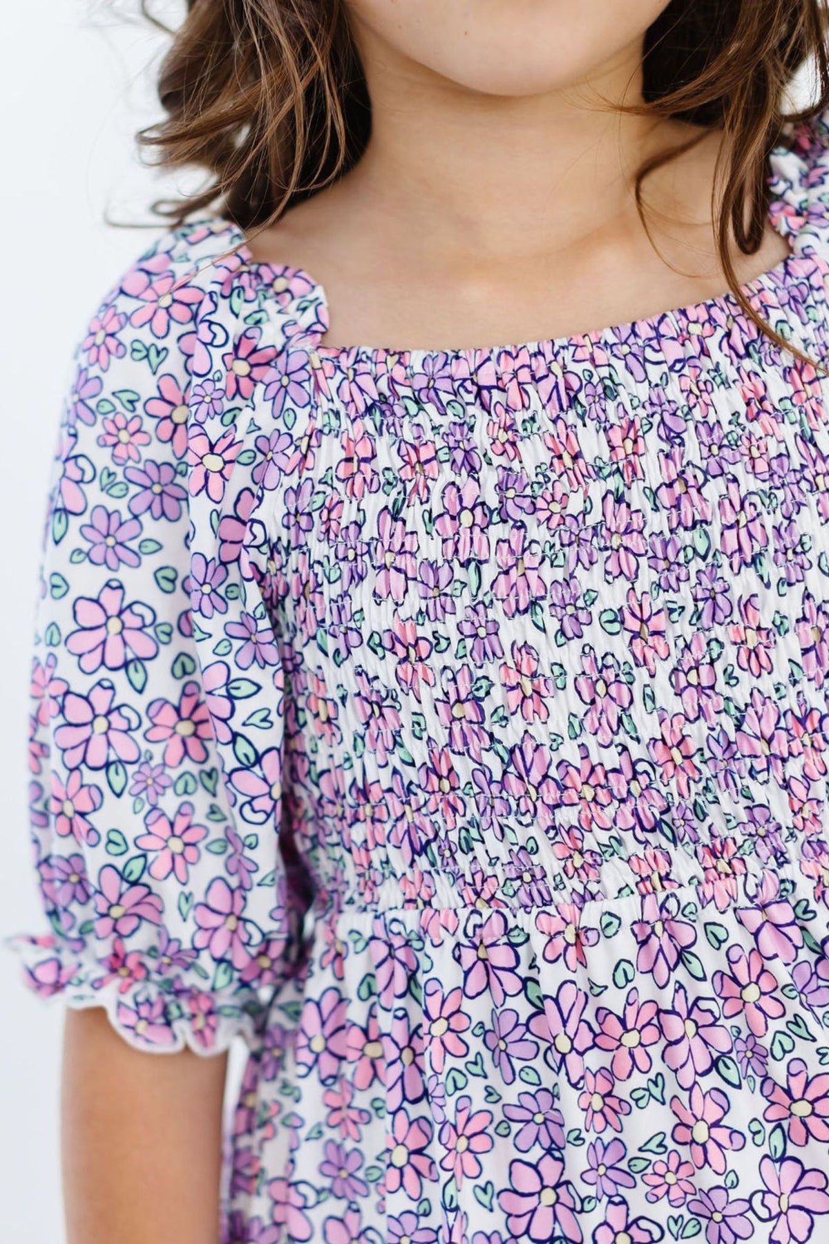 Lovely Lavender Smocked Ruffle Dress - Image 3