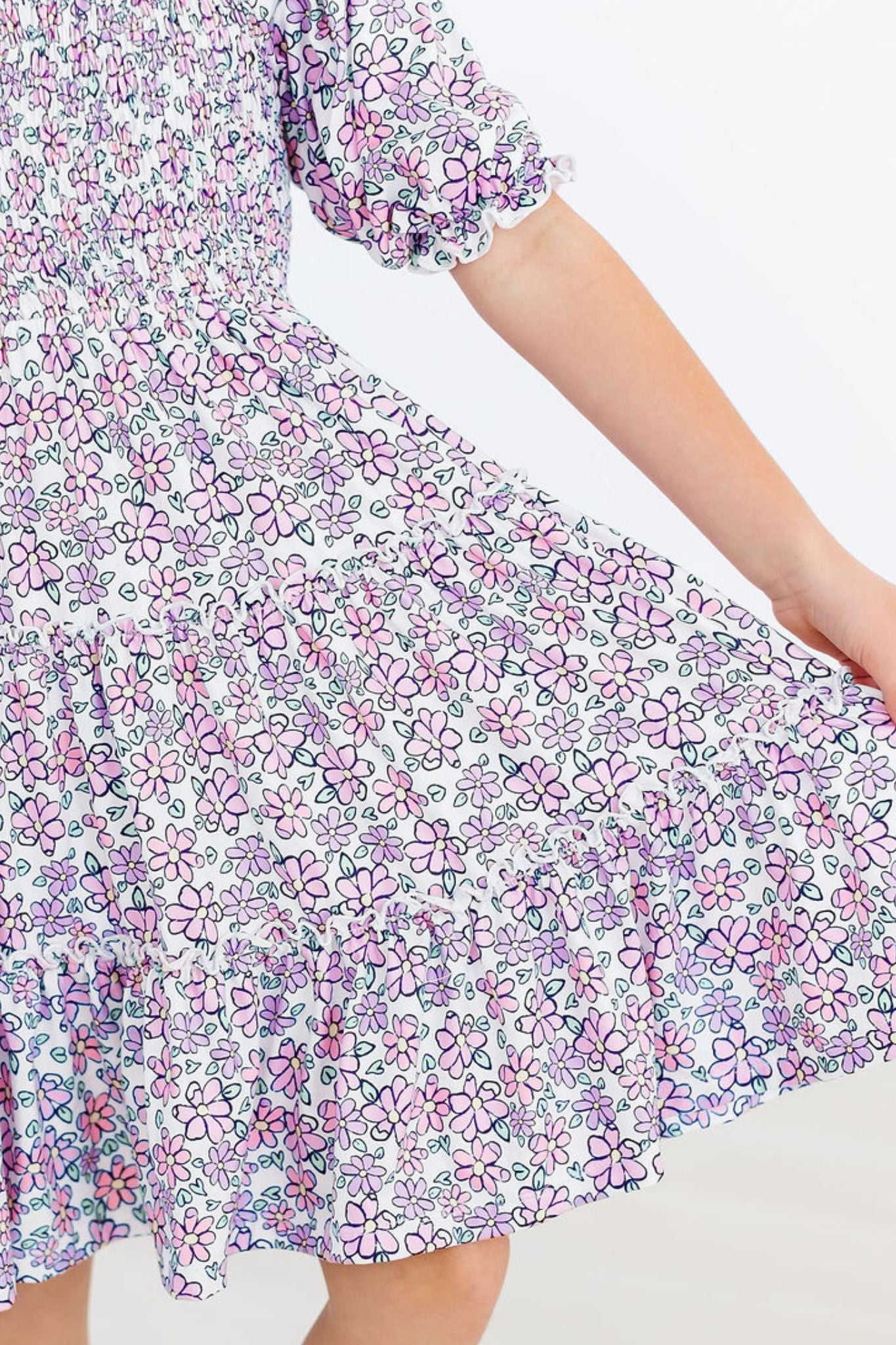 Lovely Lavender Smocked Ruffle Dress - Image 6