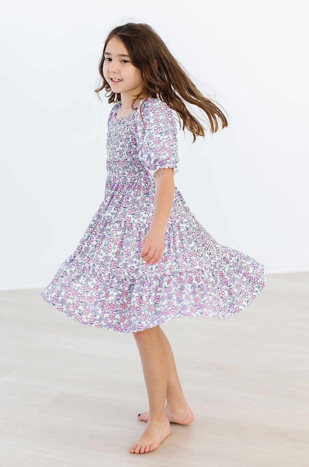 Lovely Lavender Smocked Ruffle Dress - Image 7