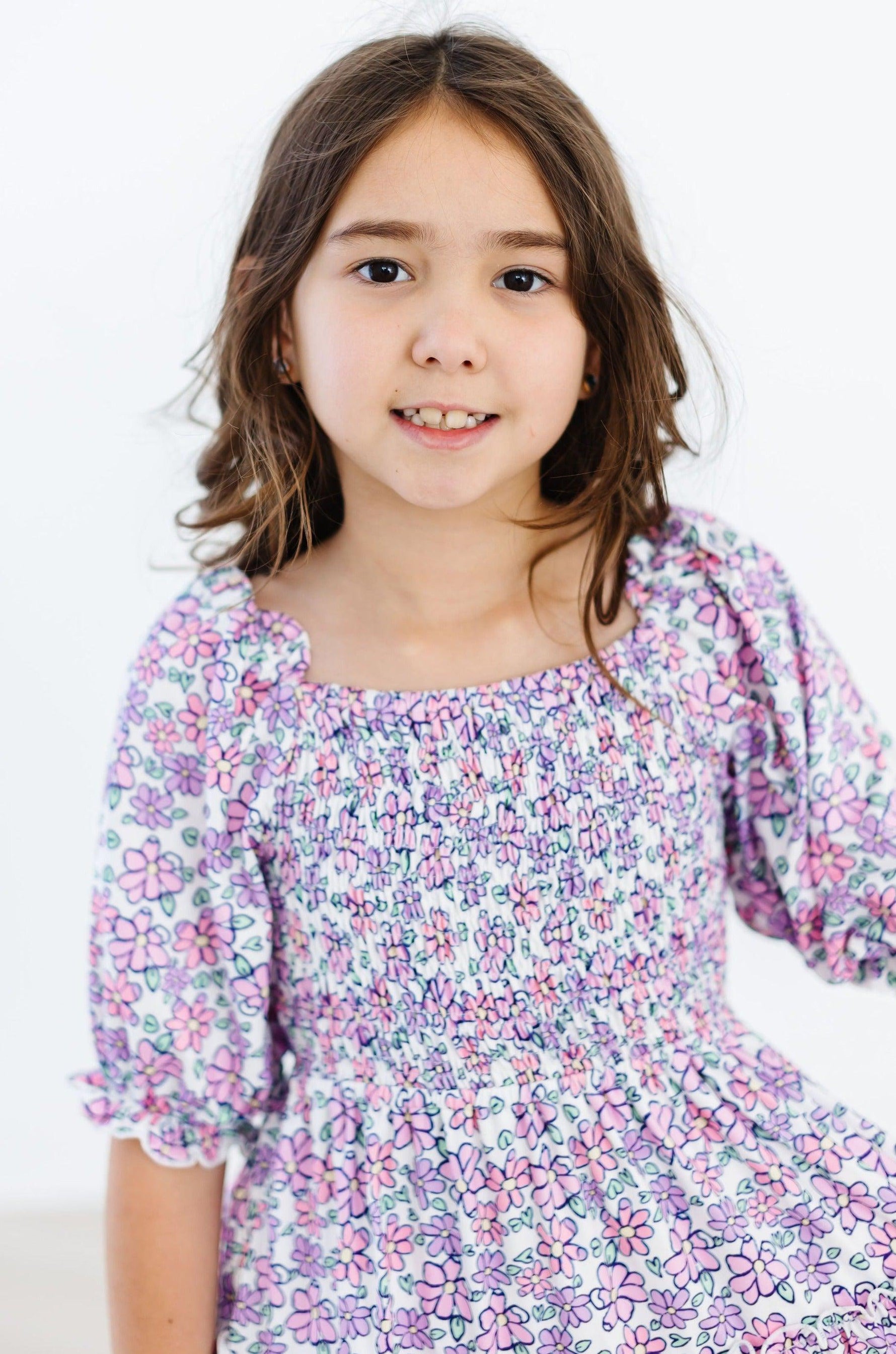 Lovely Lavender Smocked Ruffle Dress - Image 8