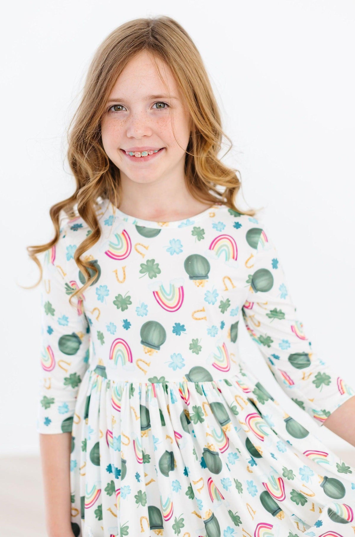 Luck of the Irish 3/4 Sleeve Pocket Twirl Dress - Image 4