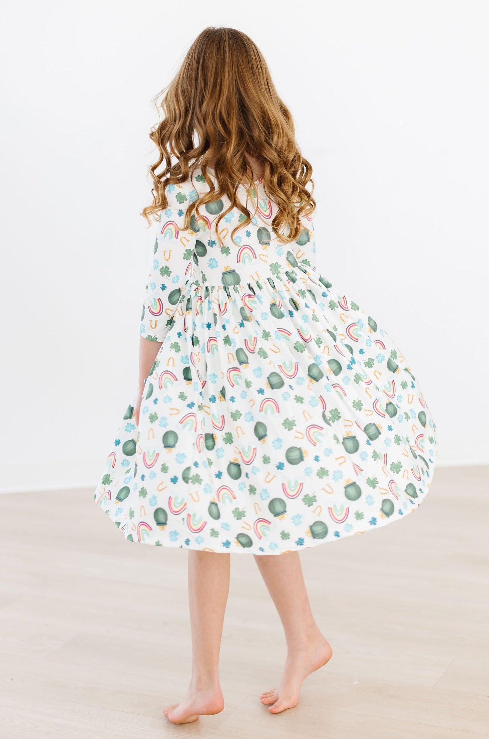 Luck of the Irish 3/4 Sleeve Pocket Twirl Dress - Image 8