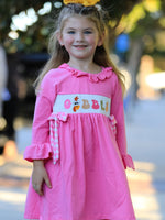Rylee Faith Designs - Fall Thanksgiving& Halloween "GOBBLE" Smock Embroidery Baby Girl Dress - alternate view 5