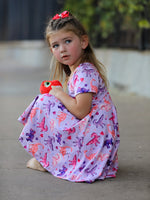 Rylee Faith Designs - Dinosaur Heart Twirl Girls Dress Short Sleeves - alternate view 7