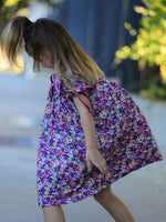 Rylee Faith Designs - Purple Floral Bow Petals Collar Girls Dress - alternate view 5