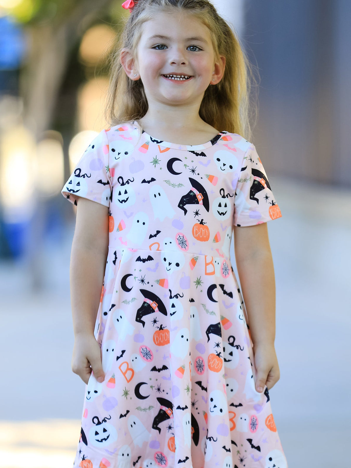 Rylee Faith Designs - Halloween Ghost Girl Twirl Dress Short-sleeved - alternate view 5