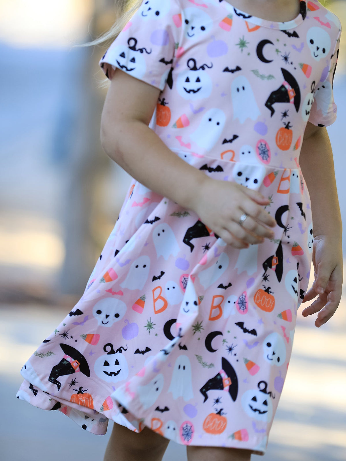 Rylee Faith Designs - Halloween Ghost Girl Twirl Dress Short-sleeved - alternate view 4