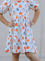 Rylee Faith Designs - Fall Pumpkin Puff Sleeve Girls Dress - alternate view 5