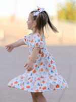 Rylee Faith Designs - Fall Pumpkin Puff Sleeve Girls Dress - alternate view 2