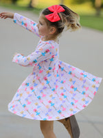 Rylee Faith Designs - Fall Colorful Ballet Character Girls Long Sleeve Twirl Dress - alternate view 2