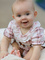 Rylee Faith Designs - Western Horse Embroidered Smocked Plaid Baby Girl Romper - alternate view 4
