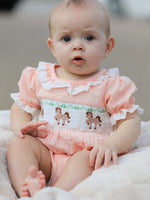 Rylee Faith Designs - Western Horse Embroidery Girls Romper Lace Petals Collar Puff Sleeve - alternate view 5