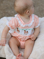 Rylee Faith Designs - Western Horse Embroidery Girls Romper Lace Petals Collar Puff Sleeve - alternate view 2