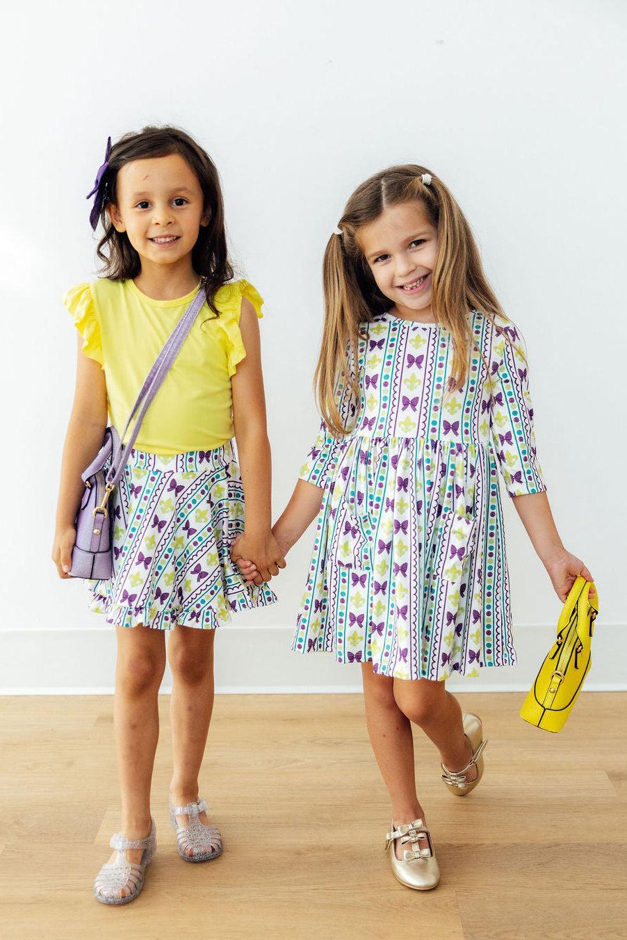 Mardi Gras 3/4 Sleeve Pocket Twirl Dress - Image 6