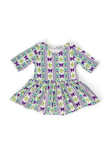 Mardi Gras 3/4 Sleeve Twirl Bodysuit - Image 2