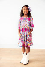 Mauve What's Up Buttercup 3/4 Sleeve Pocket Twirl Dress - Image 4