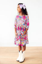 Mauve What's Up Buttercup 3/4 Sleeve Pocket Twirl Dress - Image 5