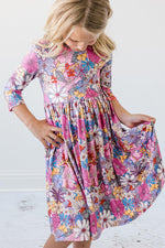 Mauve What's Up Buttercup 3/4 Sleeve Pocket Twirl Dress - Image 6