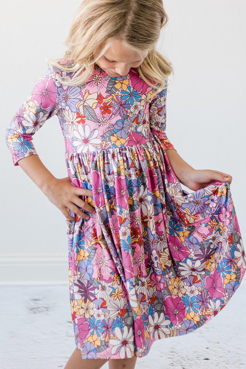 Mauve What's Up Buttercup 3/4 Sleeve Pocket Twirl Dress - Image 6