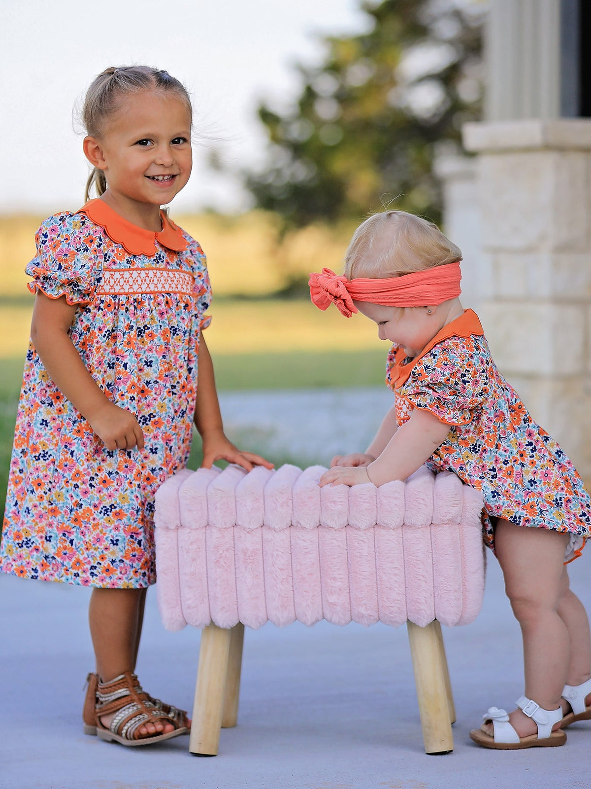 Rylee Faith Designs - Fall Floral Smocked Petals Collar Girls Dress - alternate view 7