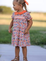 Rylee Faith Designs - Fall Floral Smocked Petals Collar Girls Dress - alternate view 2