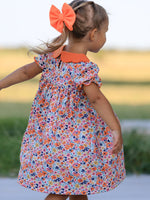 Rylee Faith Designs - Fall Floral Smocked Petals Collar Girls Dress - alternate view 4