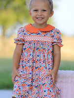 Rylee Faith Designs - Fall Floral Smocked Petals Collar Girls Dress