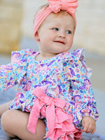 Rylee Faith Designs - Unicorn Floral Print Girls Long Sleeve Romper - alternate view 3