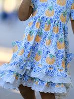 Rylee Faith Designs - Fall Girls Pumpkin Patch Dress Lace Trim with Pockets - alternate view 2