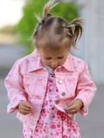 Rylee Faith Designs - Pink Fall Girls Denim Jacket - alternate view 4