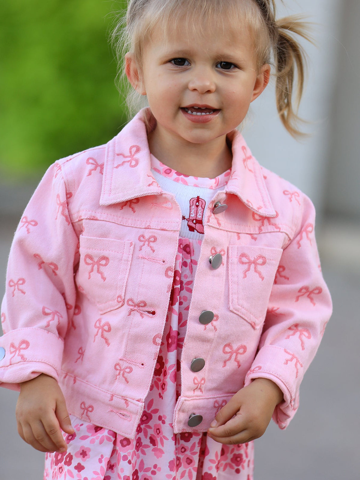 Rylee Faith Designs - Pink Fall Girls Denim Jacket