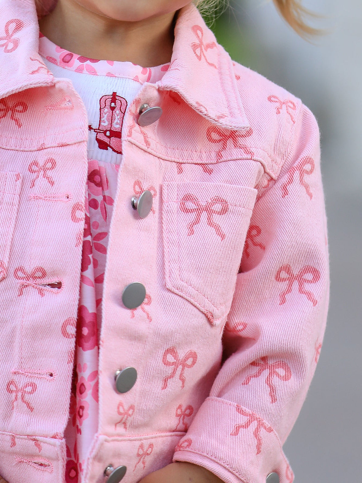 Rylee Faith Designs - Pink Fall Girls Denim Jacket - alternate view 5