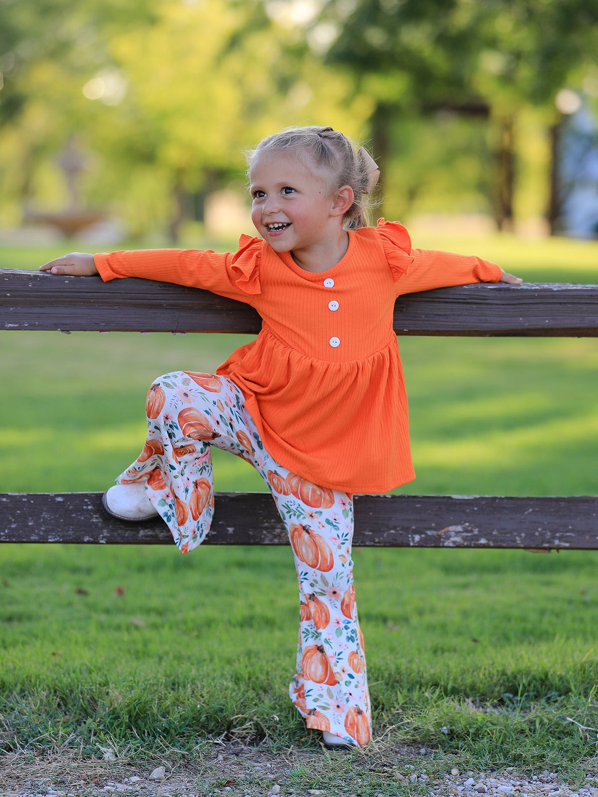 Rylee Faith Designs - Girls Fall Pumpkin Print Set - alternate view 2