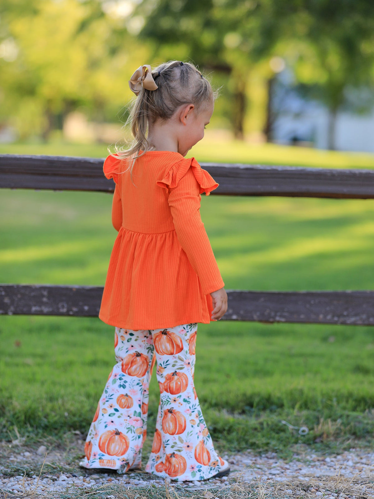 Rylee Faith Designs - Girls Fall Pumpkin Print Set - alternate view 3