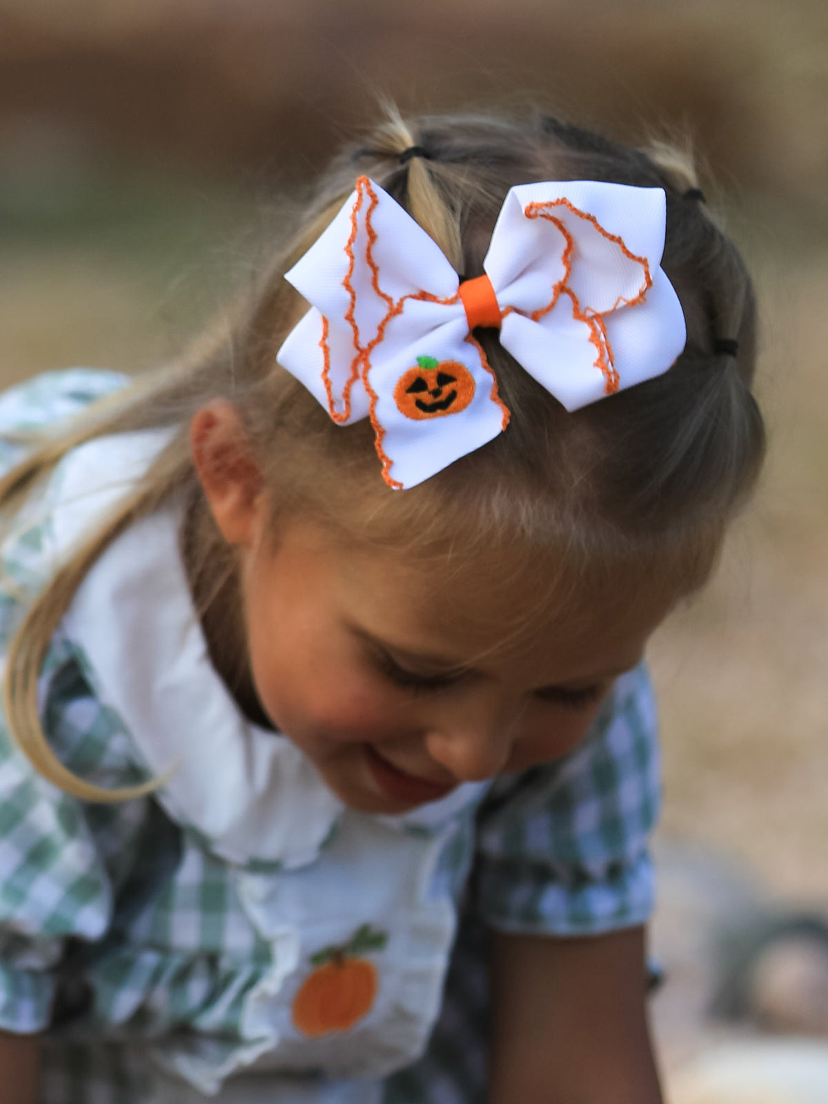 Rylee Faith Designs - Halloween Pumpkin Bow Hairpin - alternate view 3