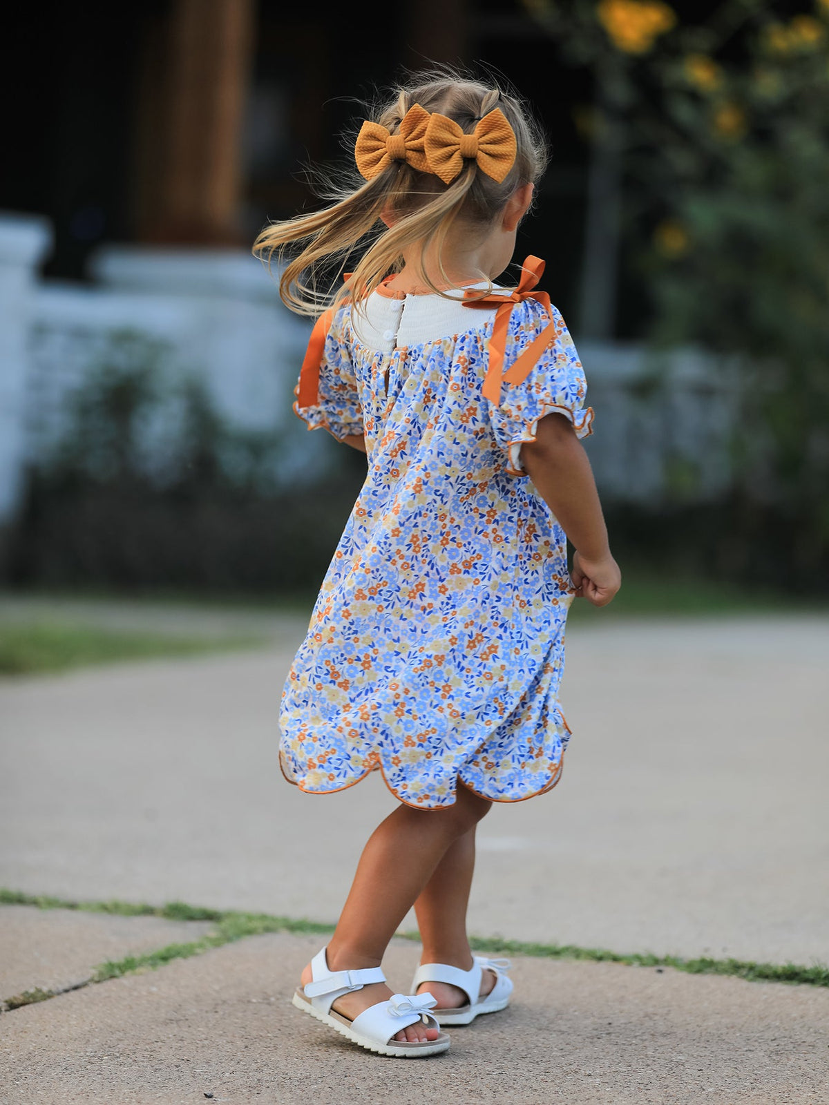 Rylee Faith Designs - Fall Floral Smocked Girls Dress - alternate view 4