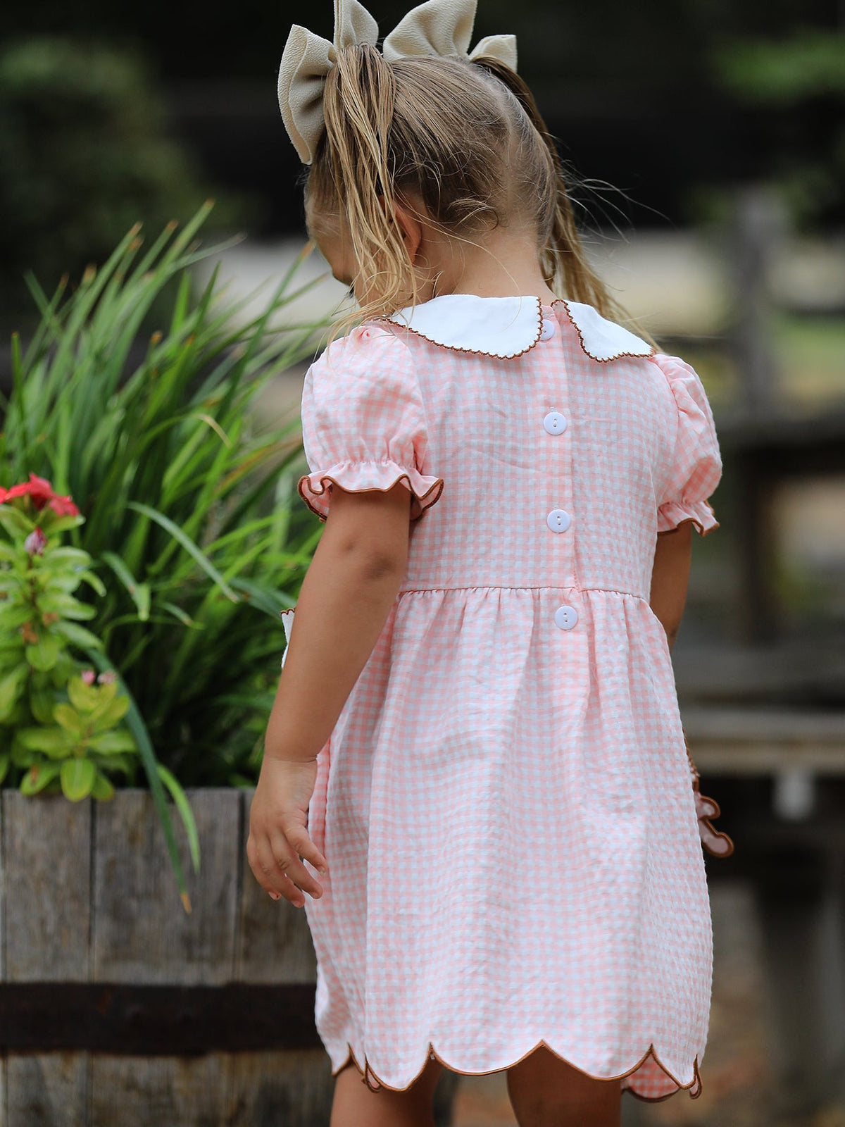 Rylee Faith Designs - Christmas Girls Gingerbread Peter Pan Collar Dress - alternate view 5