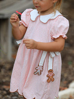 Rylee Faith Designs - Christmas Girls Gingerbread Peter Pan Collar Dress