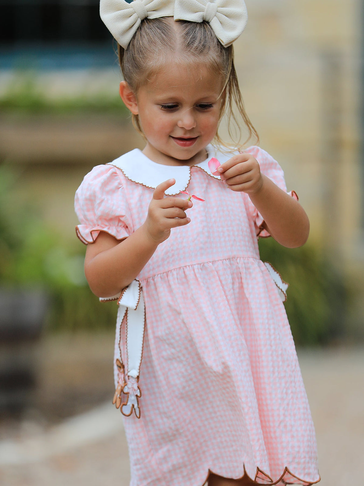 Rylee Faith Designs - Christmas Girls Gingerbread Peter Pan Collar Dress - alternate view 6