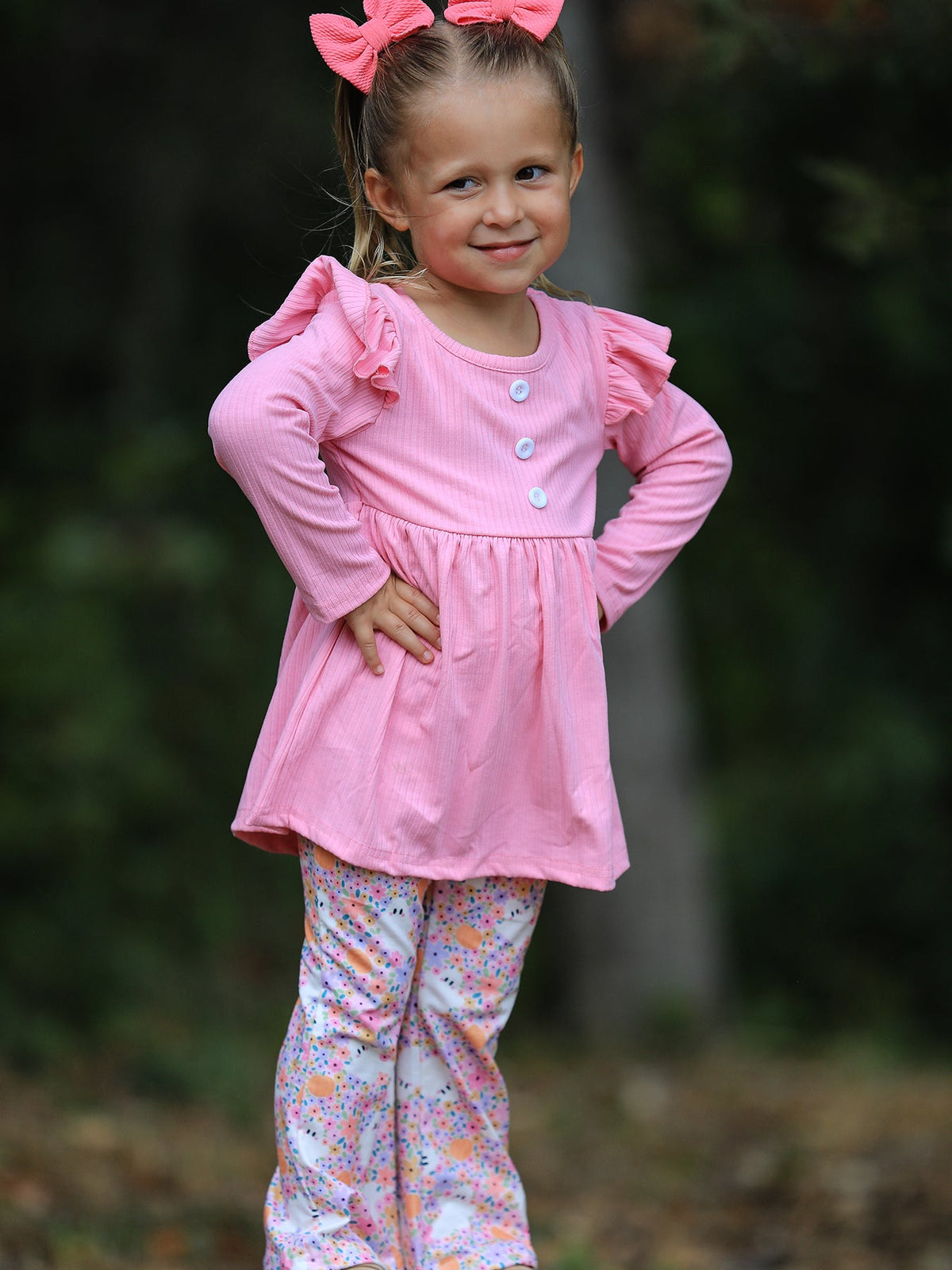 Rylee Faith Designs - Halloween Ghost Girls Bell Bottom Pant Set Ruffle - alternate view 4