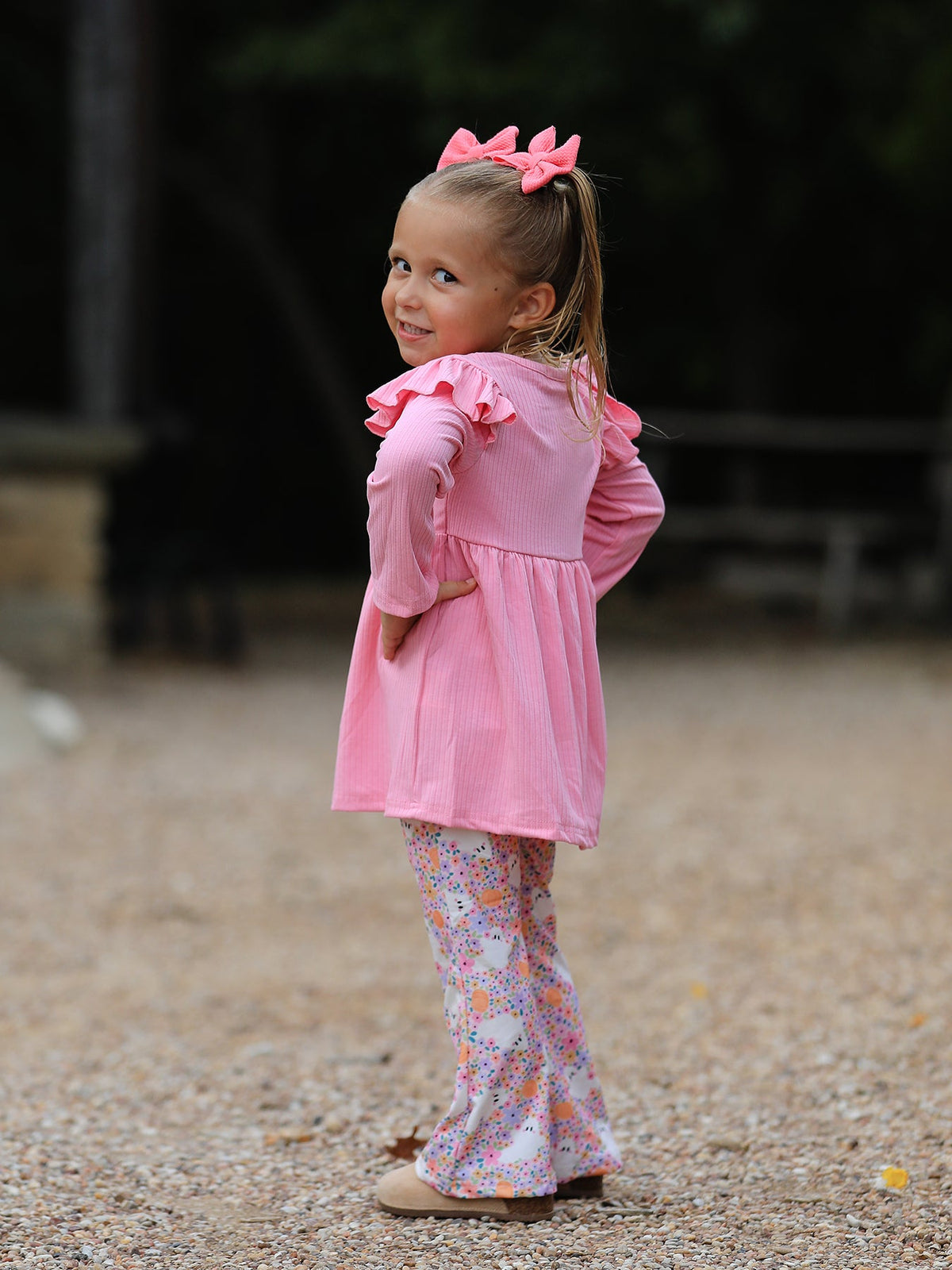 Rylee Faith Designs - Halloween Ghost Girls Bell Bottom Pant Set Ruffle - alternate view 3